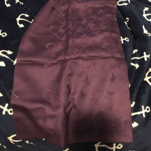NWT Coach purple shawl 66"x 24" with pouch